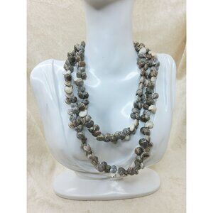 Vintage Multi-Layered Shell Necklace With Earthy Tones